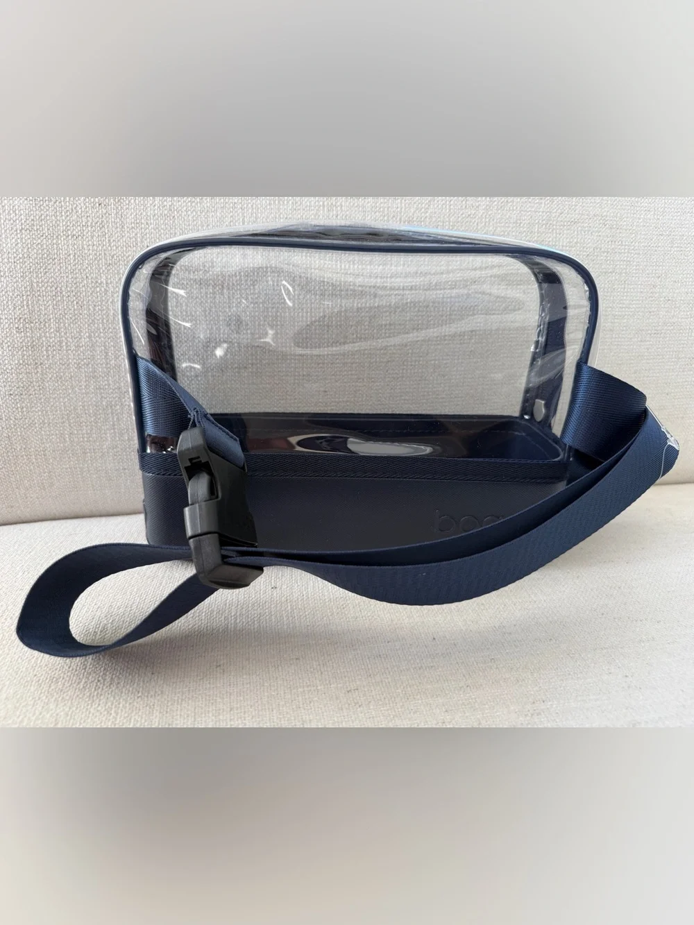 New With Tags Bogg Stadium Crossbody or Belt Bag, Navy & Clear, Stadium Approved